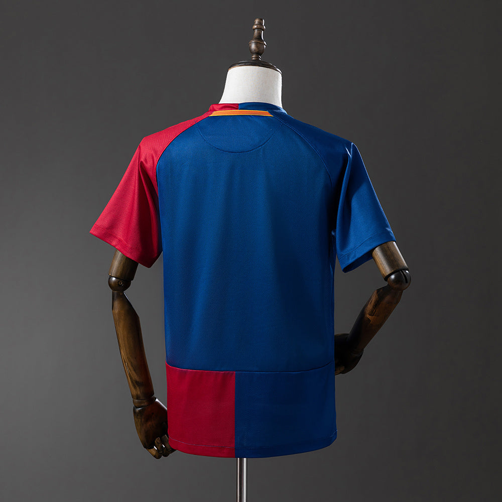 Camiseta retro Barcelona 2008/09 primera equipación final Champions Roma sextete detalle – Cortita y al Pie