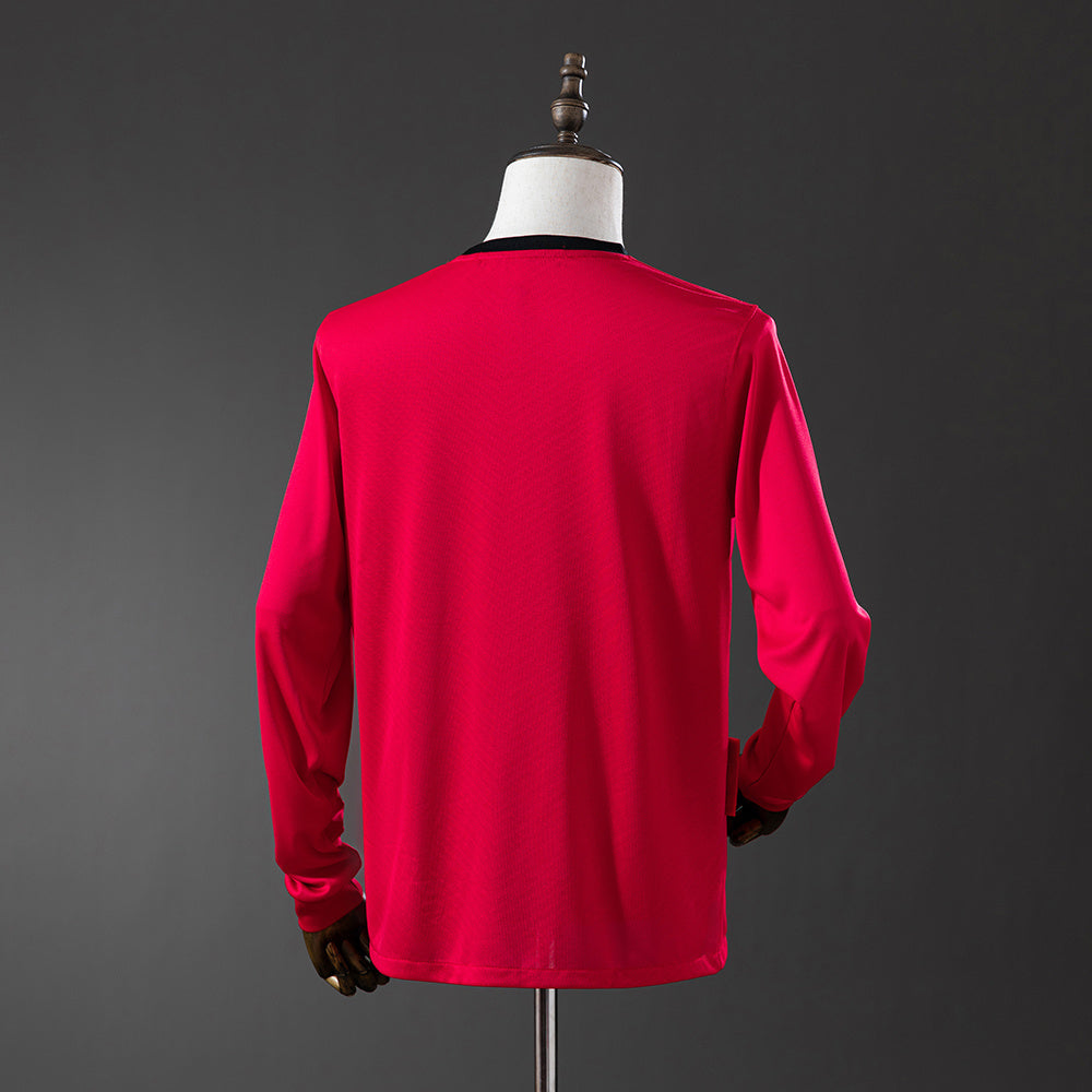 Camiseta retro Manchester United 2009/10 primera equipación manga larga detalle escudo – Cortita y al Pie