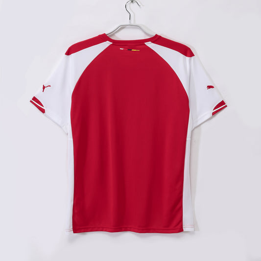 Camiseta retro Arsenal 2014/15 primera equipación detalle escudo – Cortita y al Pie