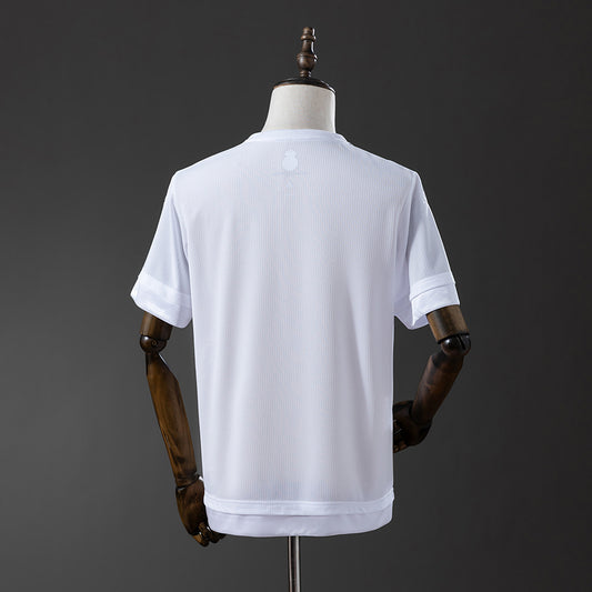 Camiseta retro Real Madrid 2015/16 primera equipación blanca detalle escudo – Cortita y al Pie