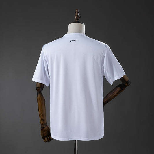 Camiseta Egipto Mundial 2026 segunda equipación versión fan blanca detalle – Cortita y al Pie