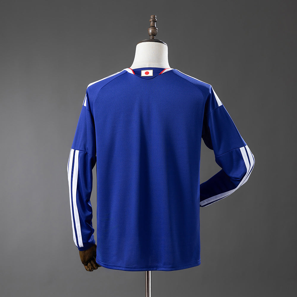 Camiseta Japón Mundial 2026 segunda equipación versión fan manga larga detalle – Cortita y al Pie