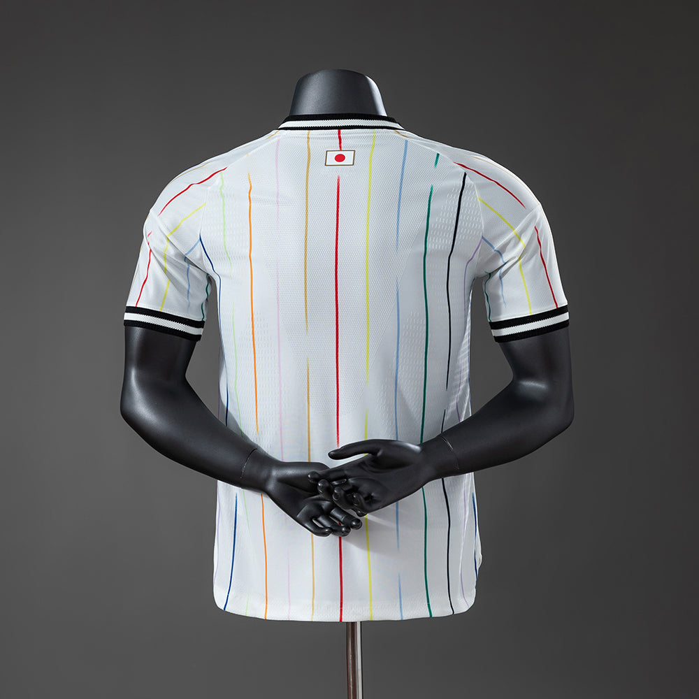 Camiseta Japón Mundial 2026 segunda equipación versión jugador blanca detalle – Cortita y al Pie