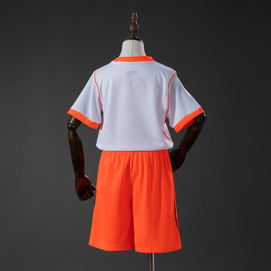 Camiseta Países Bajos Mundial 2026 segunda equipación versión niño detalle – Cortita y al Pie