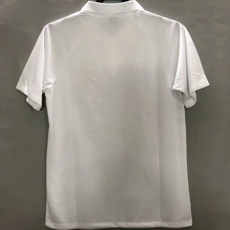 Camiseta retro Real Zaragoza 1995/96 primera equipación detalle escudo Nayim – Cortita y al Pie