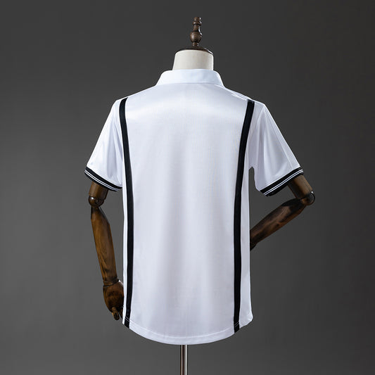 Camiseta retro Valencia CF 2000/01 primera equipación detalle escudo UCL Final – Cortita y al Pie