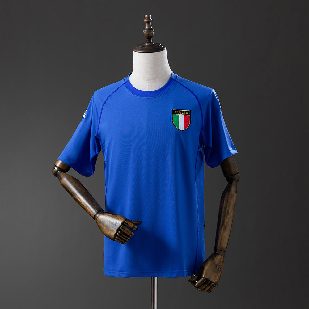 Camiseta retro Italia 2000 primera equipación azul final Eurocopa Totti Del Piero – Cortita y al Pie