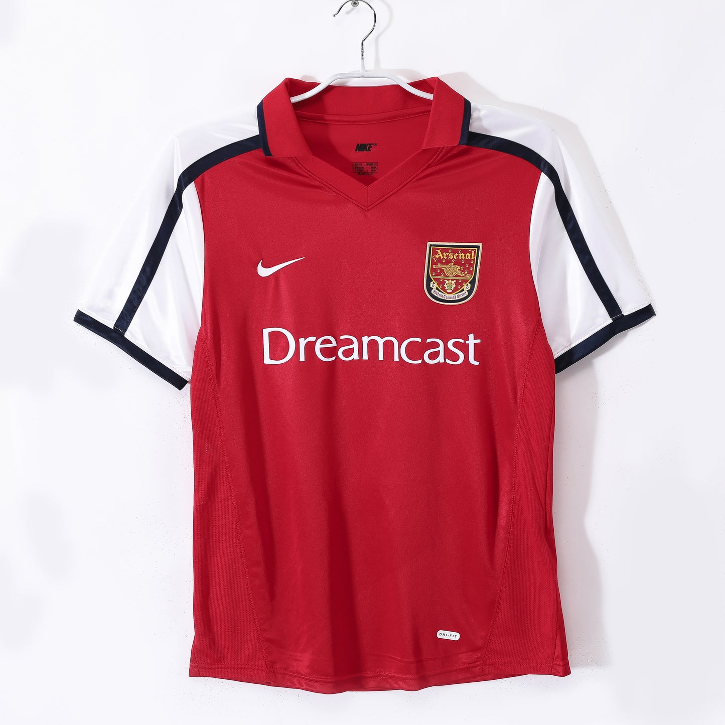 Camiseta retro Arsenal 2001/02 primera equipación roja Bergkamp Henry doblete – Cortita y al Pie