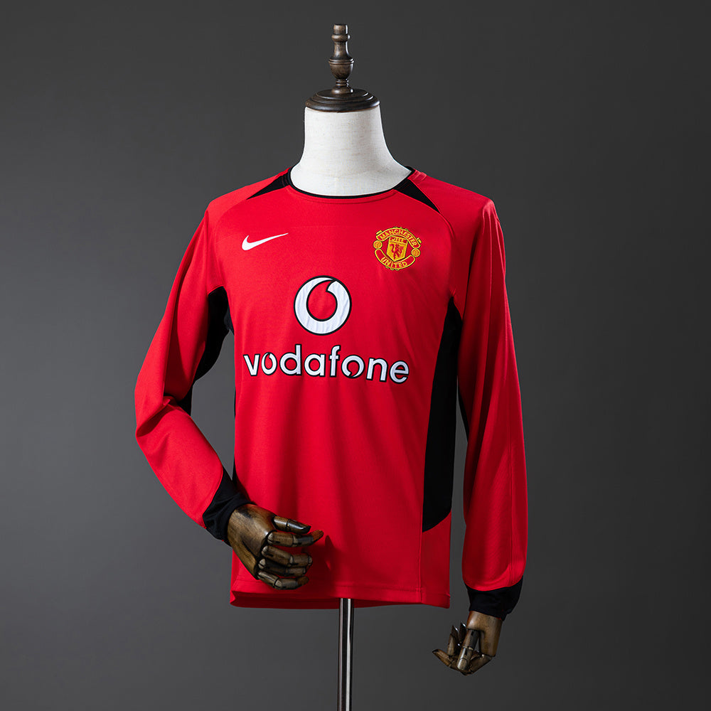 Camiseta retro Manchester United 2002/03 primera equipación manga larga Ronaldo Premier – Cortita y al Pie