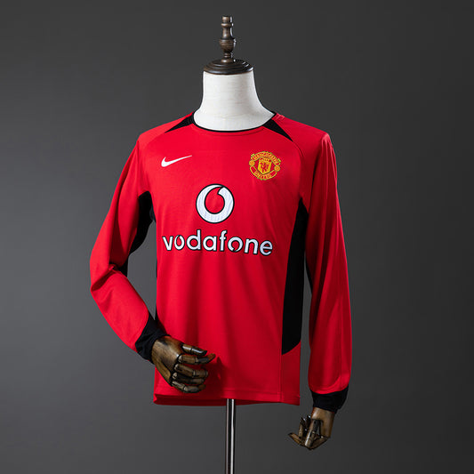 Camiseta retro Manchester United 2002/03 primera equipación manga larga Ronaldo Premier – Cortita y al Pie