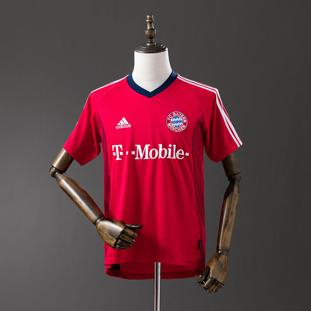 Camiseta retro Bayern Múnich 2002/03 primera equipación roja Ballack Zé Roberto Bundesliga – Cortita y al Pie
