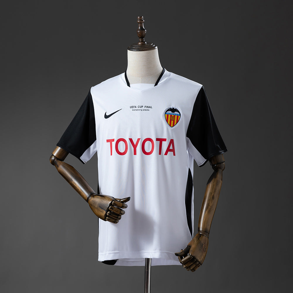 Camiseta retro Valencia CF 2003/04 primera equipación blanca Villa Baraja LaLiga – Cortita y al Pie