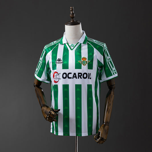 Camiseta retro Real Betis 1995/96 primera equipación verdiblanca clásica – Cortita y al Pie