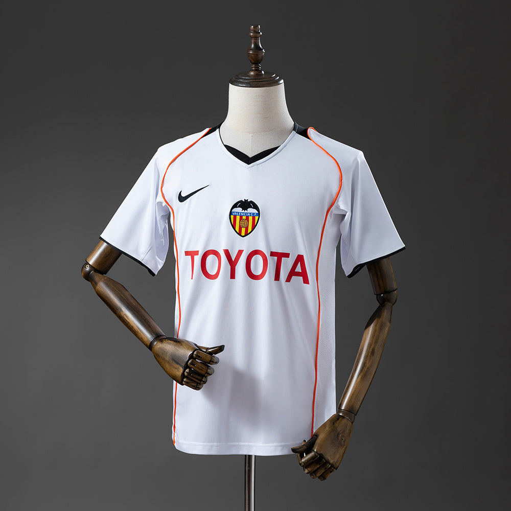 Camiseta retro Valencia CF 2004/05 primera equipación blanca Villa Mestalla campeón – Cortita y al Pie