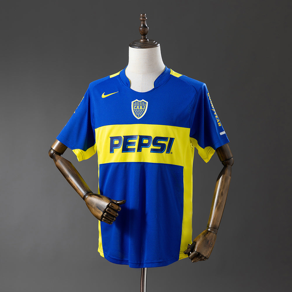 Camiseta retro Boca Juniors 2004/05 primera equipación azul amarilla Palermo Libertadores – Cortita y al Pie