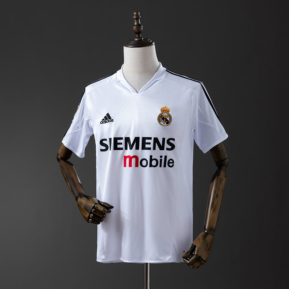 Camiseta retro Real Madrid 2004/05 primera equipación blanca Galácticos Beckham Zidane – Cortita y al Pie