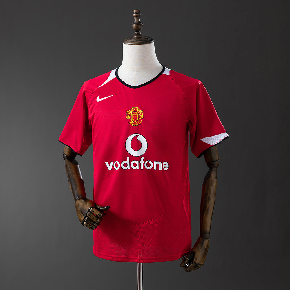 Camiseta retro Manchester United 2004/05 primera equipación roja Ronaldo Rooney debut – Cortita y al Pie