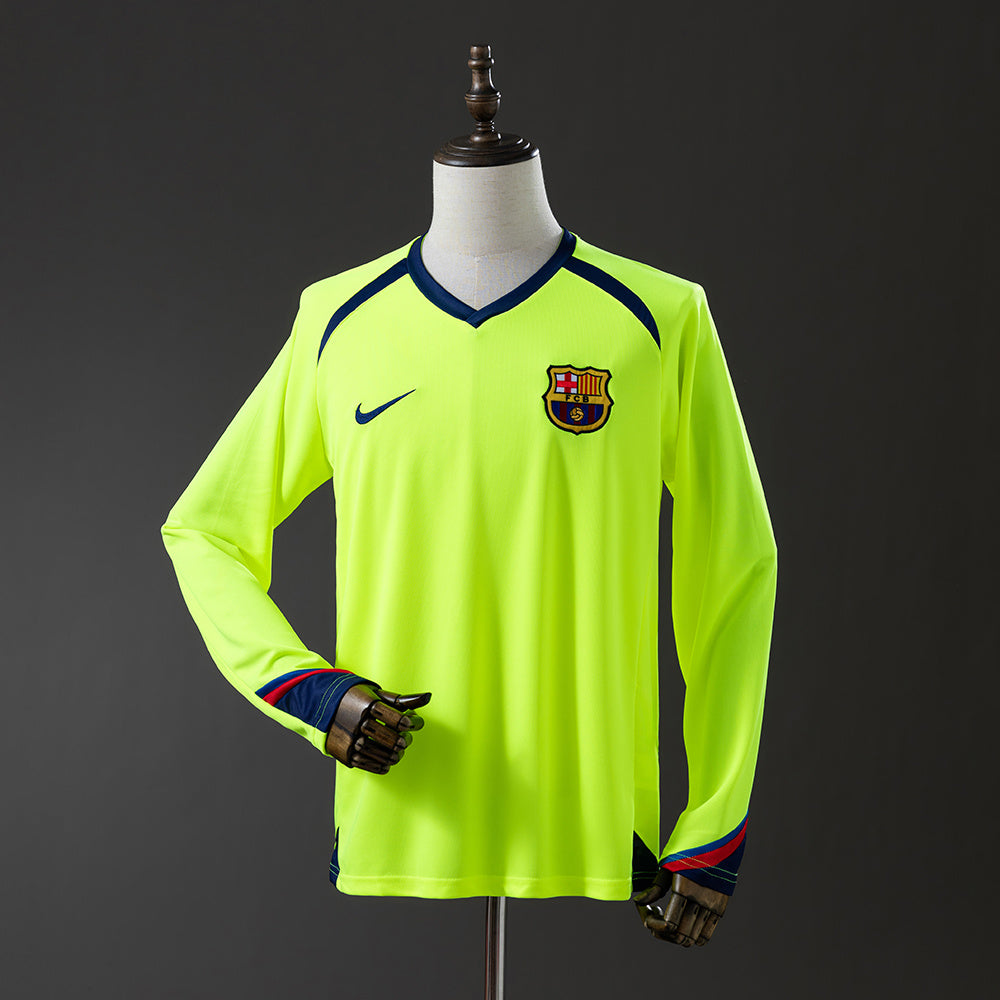 Camiseta retro FC Barcelona 2005/06 segunda equipación manga larga azul marino – Cortita y al Pie