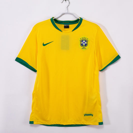 Camiseta retro Brasil 2006 primera equipación amarilla Ronaldinho Kaká Klose – Cortita y al Pie