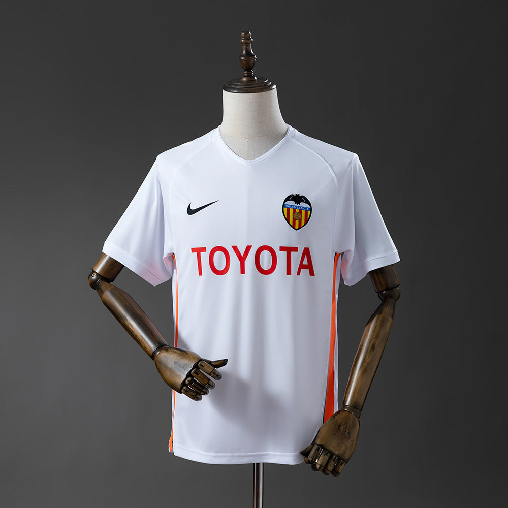 Camiseta retro Valencia CF 2006/07 primera equipación blanca Villa Silva LaLiga – Cortita y al Pie