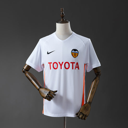 Camiseta retro Valencia CF 2006/07 primera equipación blanca Villa Silva LaLiga – Cortita y al Pie