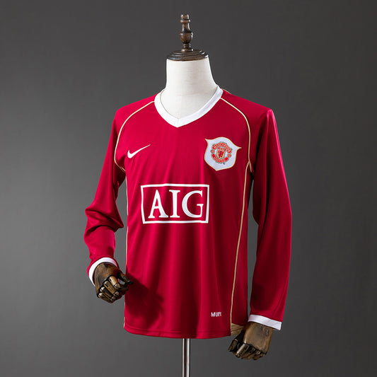 Camiseta retro Manchester United 2006/07 primera equipación manga larga Ronaldo Premier – Cortita y al Pie