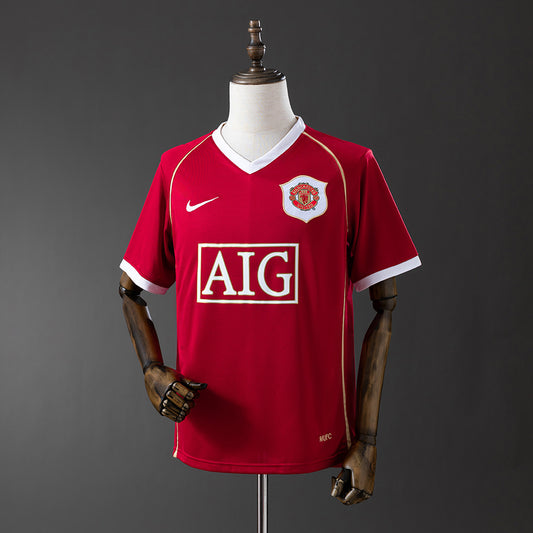 Camiseta retro Manchester United 2006/07 primera equipación roja Ronaldo Premier Ferguson – Cortita y al Pie
