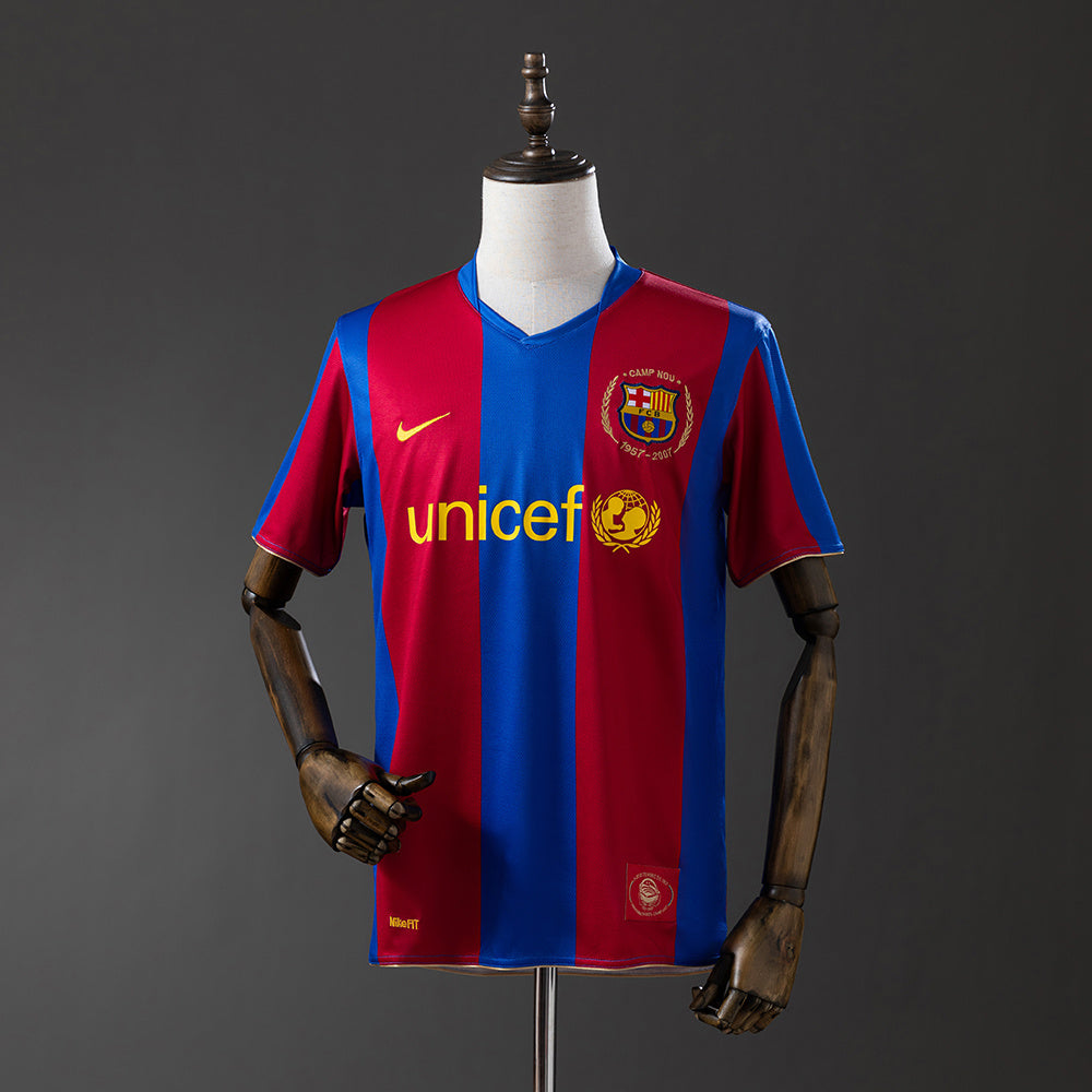 Camiseta retro FC Barcelona 2007/08 primera equipación blaugrana Messi Henry LaLiga – Cortita y al Pie