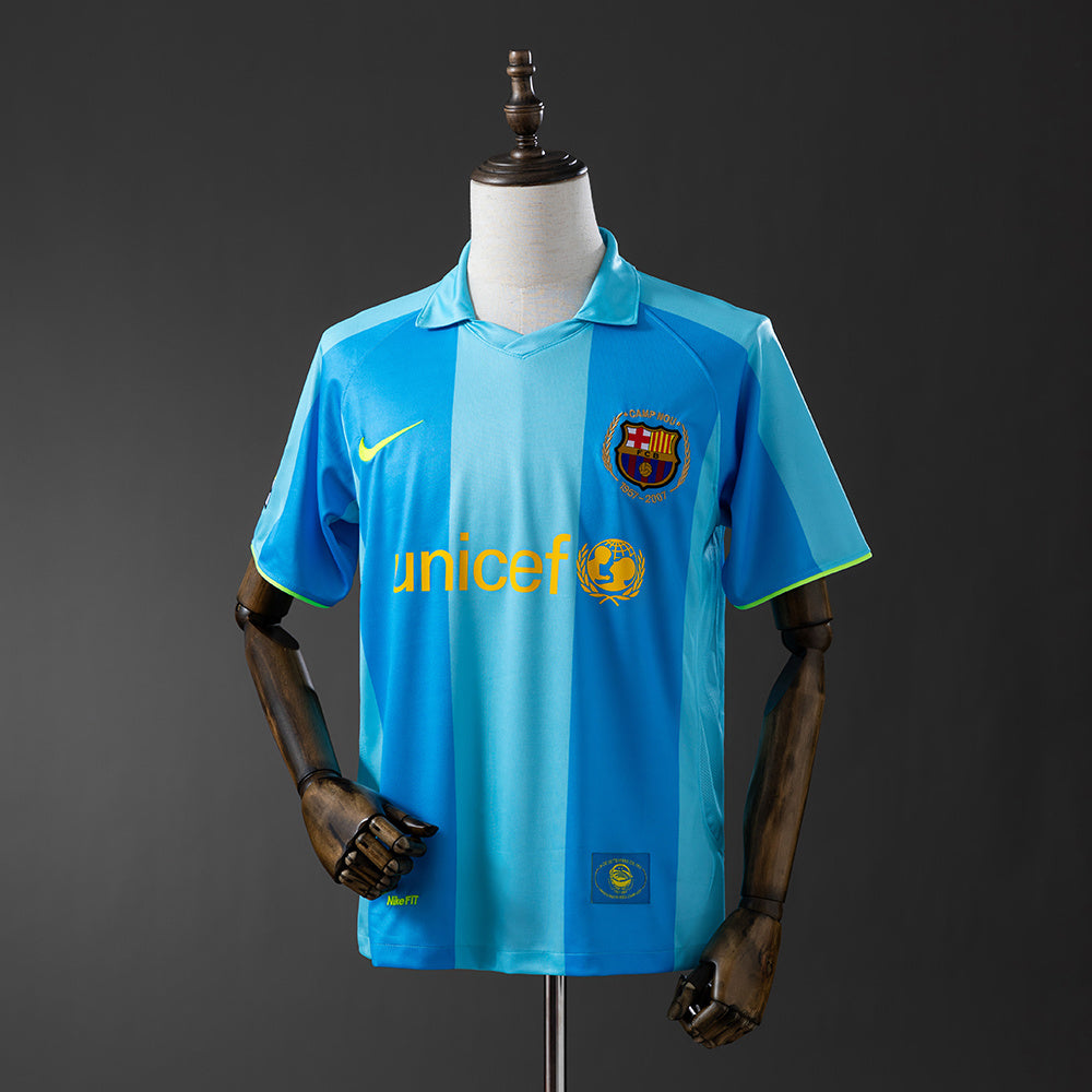 Camiseta retro FC Barcelona 2007/08 segunda equipación verde amarilla Messi Henry – Cortita y al Pie
