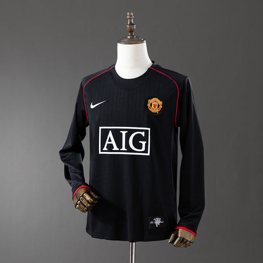 Camiseta retro Manchester United 2007/08 segunda equipación manga larga final Champions Moscú – Cortita y al Pie