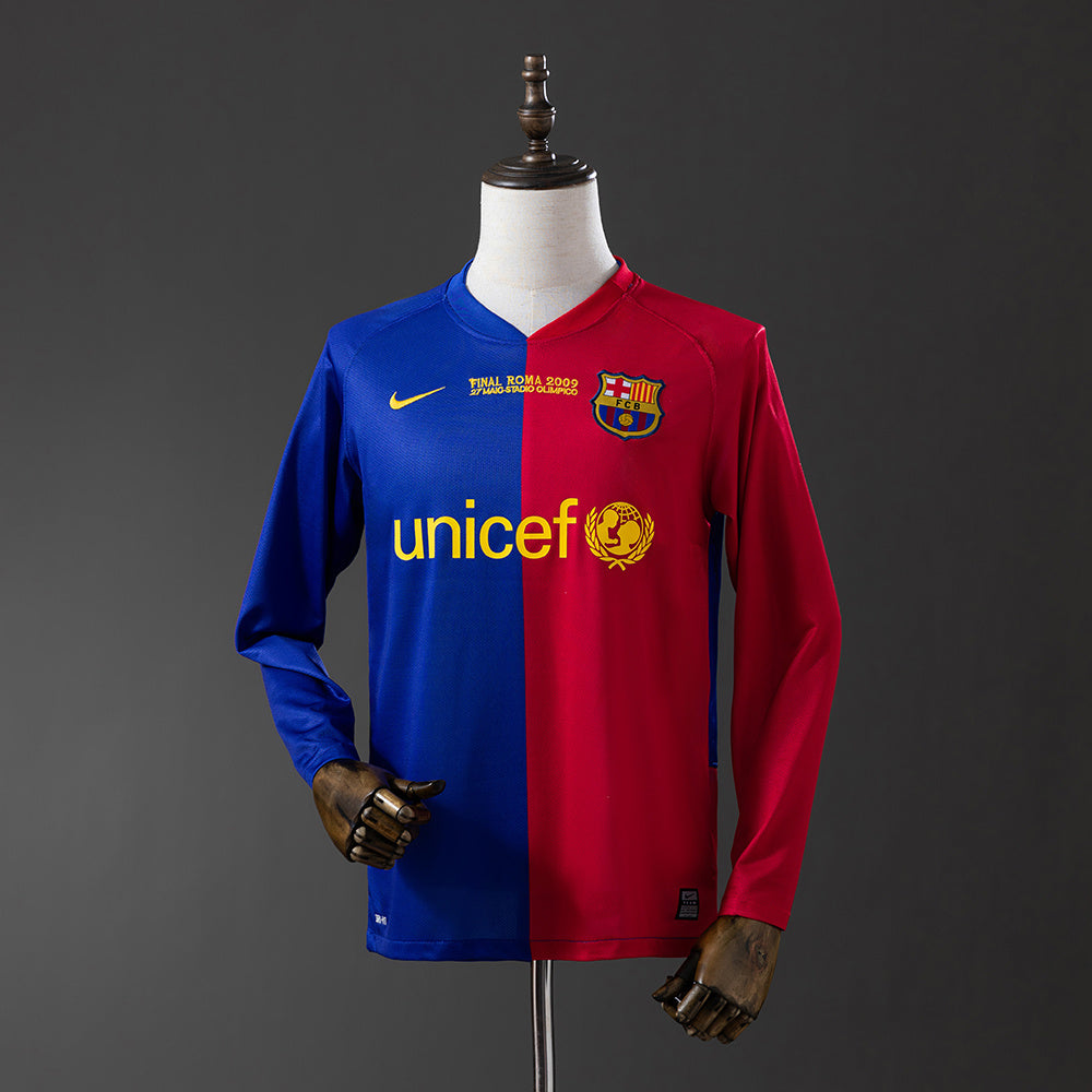 Camiseta retro FC Barcelona 2008/09 primera equipación manga larga UCL Final Roma – Cortita y al Pie