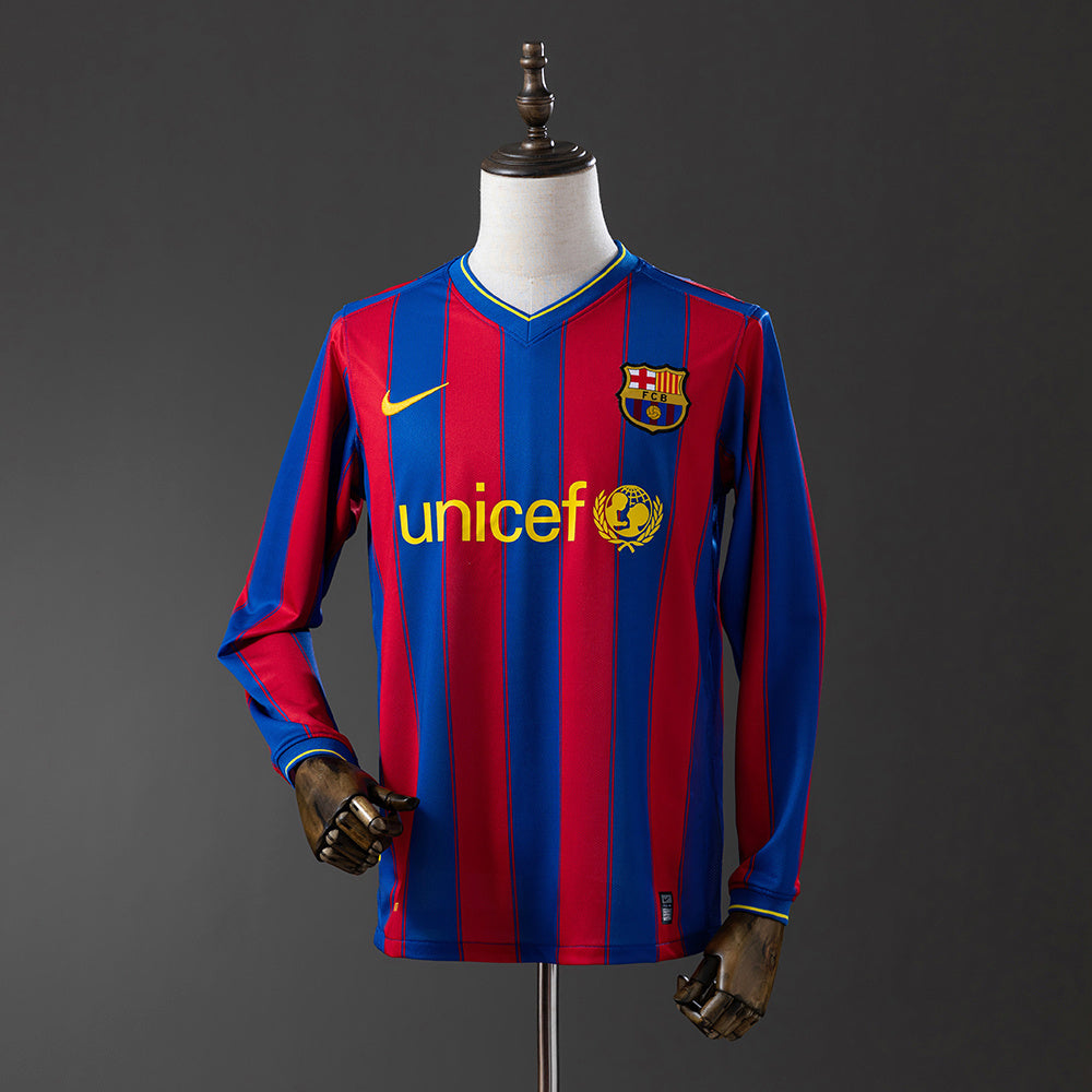 Camiseta retro FC Barcelona 2009/10 primera equipación manga larga Messi Xavi – Cortita y al Pie