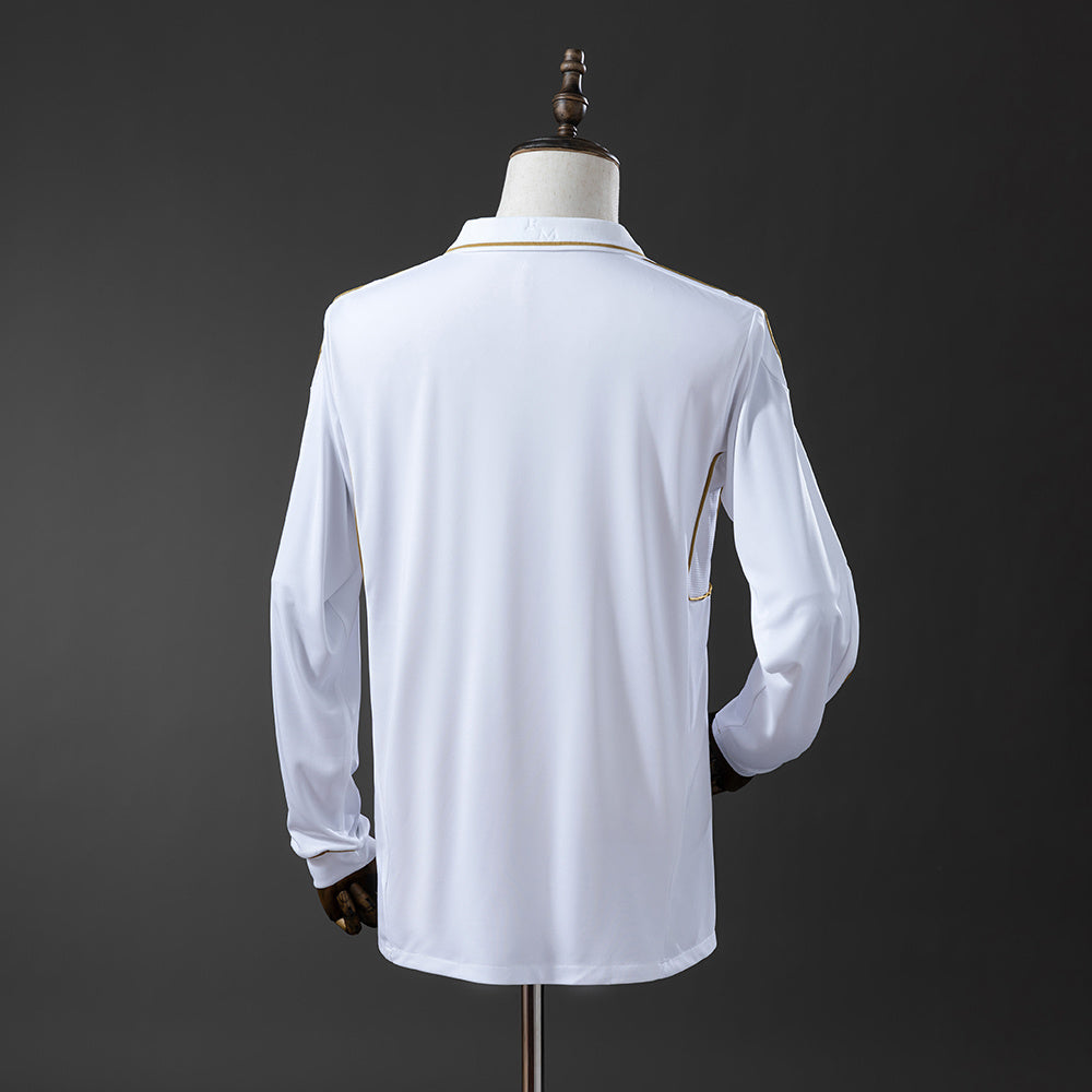 Camiseta retro Real Madrid 2011/12 primera equipación manga larga detalle escudo – Cortita y al Pie