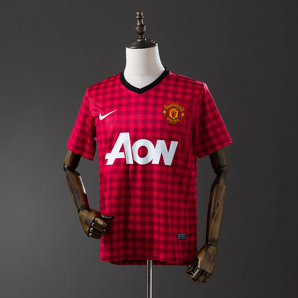 Camiseta retro Manchester United 2012/13 primera equipación roja último título Ferguson – Cortita y al Pie