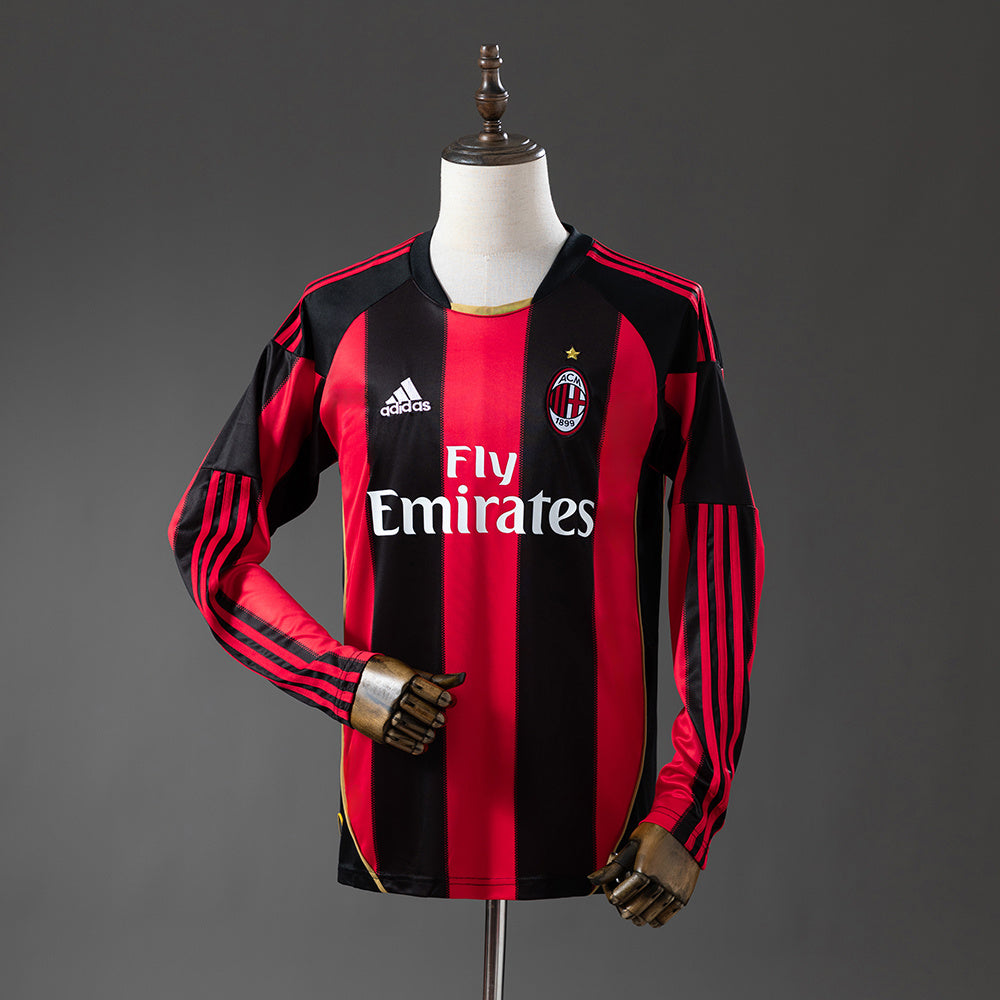 Camiseta retro AC Milan 2010/11 primera equipación manga larga roja Ibrahimovic – Cortita y al Pie