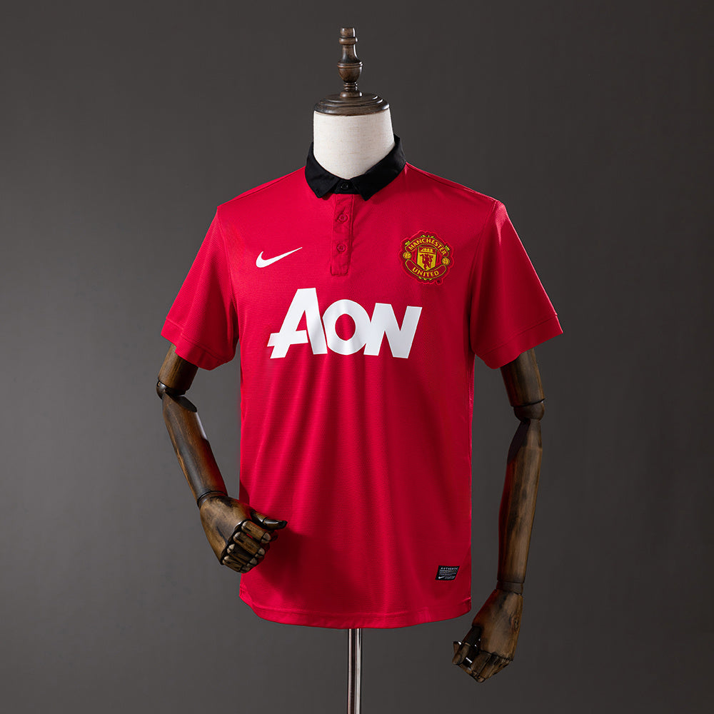 Camiseta retro Manchester United 2013/14 primera equipación roja Moyes Rooney Van Persie – Cortita y al Pie