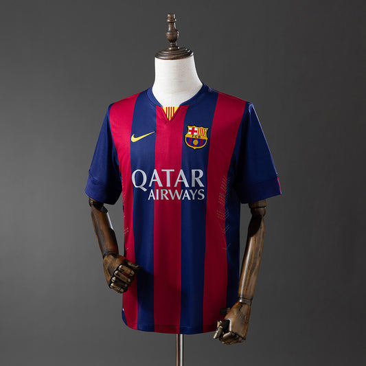 Camiseta retro FC Barcelona 2014/15 primera equipación blaugrana MSN Messi Suárez Neymar – Cortita y al Pie