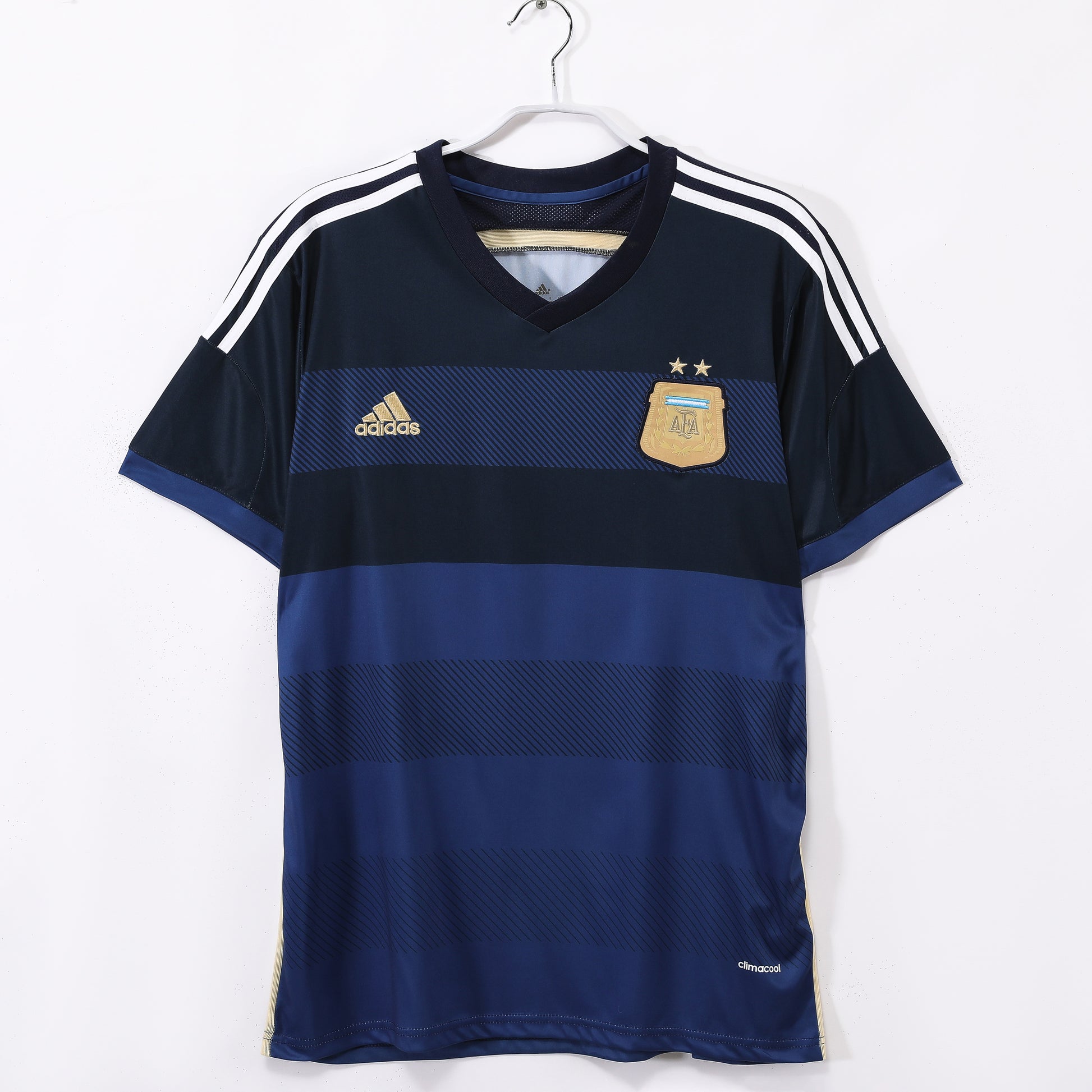 Camiseta retro Argentina 2014 segunda equipación azul Messi final Brasil – Cortita y al Pie