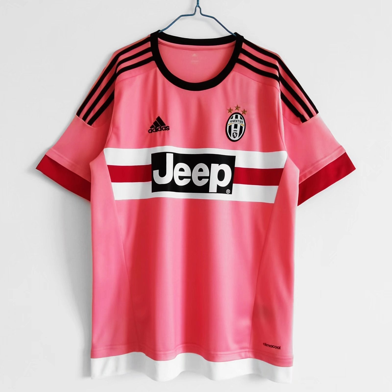 Camiseta retro Juventus 2015/16 segunda equipación rosa Dybala Pogba Serie A – Cortita y al Pie