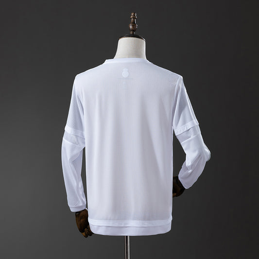 Camiseta retro Real Madrid 2015/16 primera equipación manga larga detalle escudo – Cortita y al Pie