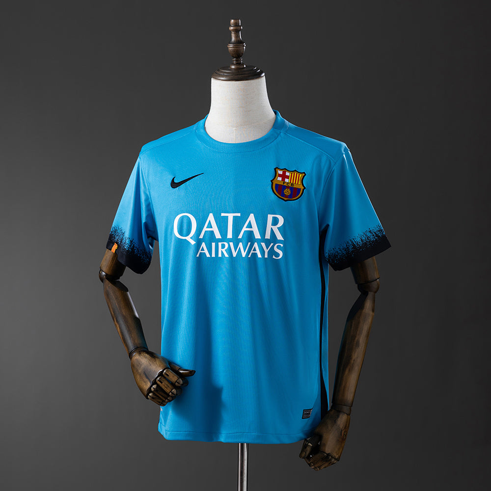 Camiseta retro FC Barcelona 2015/16 tercera equipación verde Messi Suárez LaLiga – Cortita y al Pie