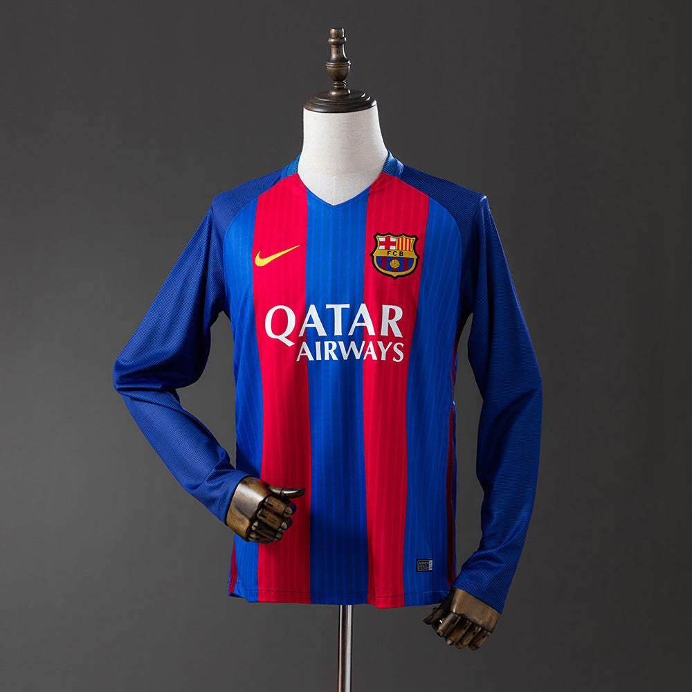 Camiseta retro FC Barcelona 2016/17 primera equipación manga larga Messi Neymar – Cortita y al Pie
