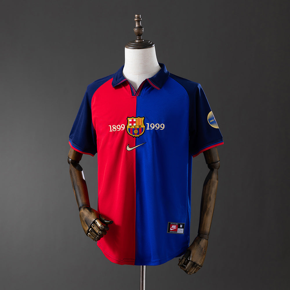 Camiseta retro FC Barcelona 1999 primera equipación blaugrana era Rivaldo Copa del Rey – Cortita y al Pie