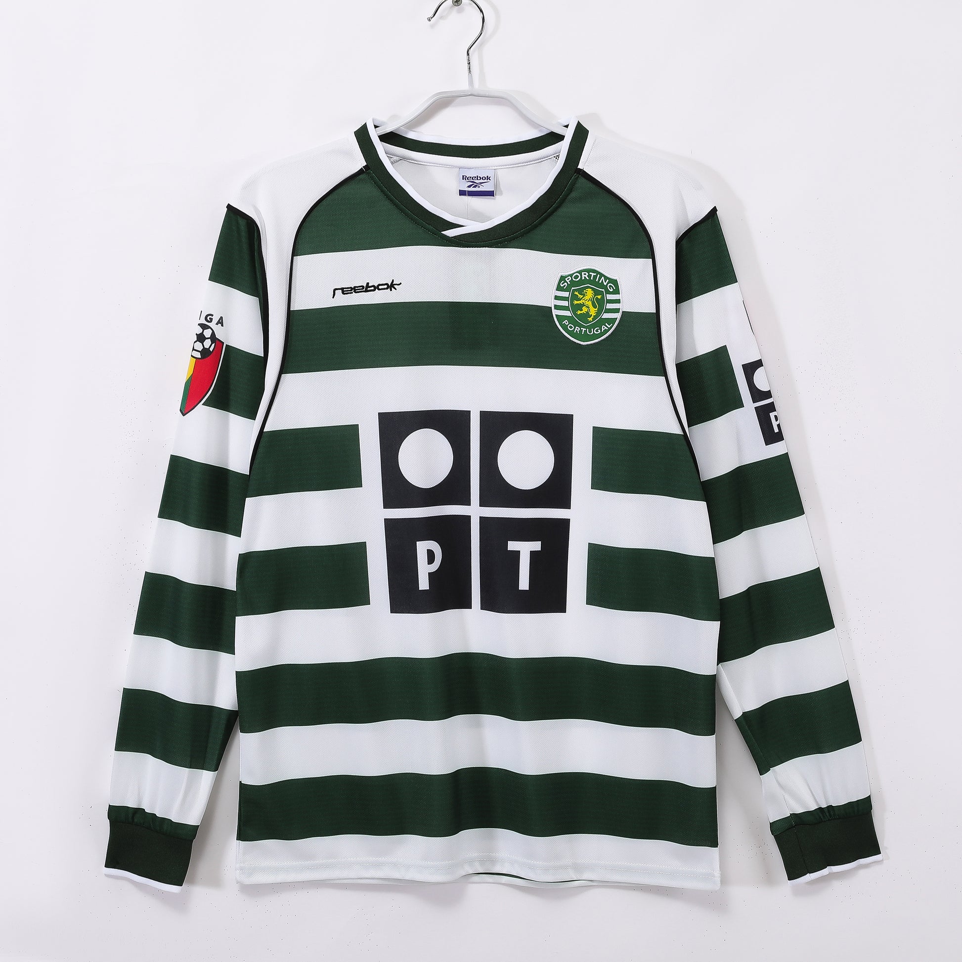 Camiseta retro Sporting de Lisboa 2001/02 primera equipación manga larga Ronaldo – Cortita y al Pie