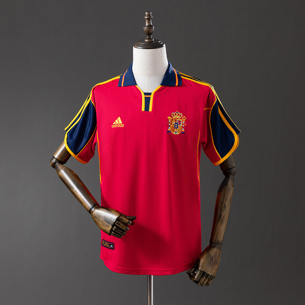 Camiseta retro España 2000 primera equipación roja Raúl Mendieta Eurocopa – Cortita y al Pie