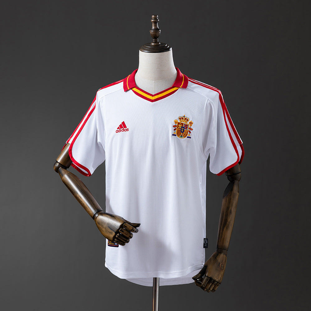 Camiseta retro España 2000 segunda equipación blanca Raúl Eurocopa Bélgica – Cortita y al Pie
