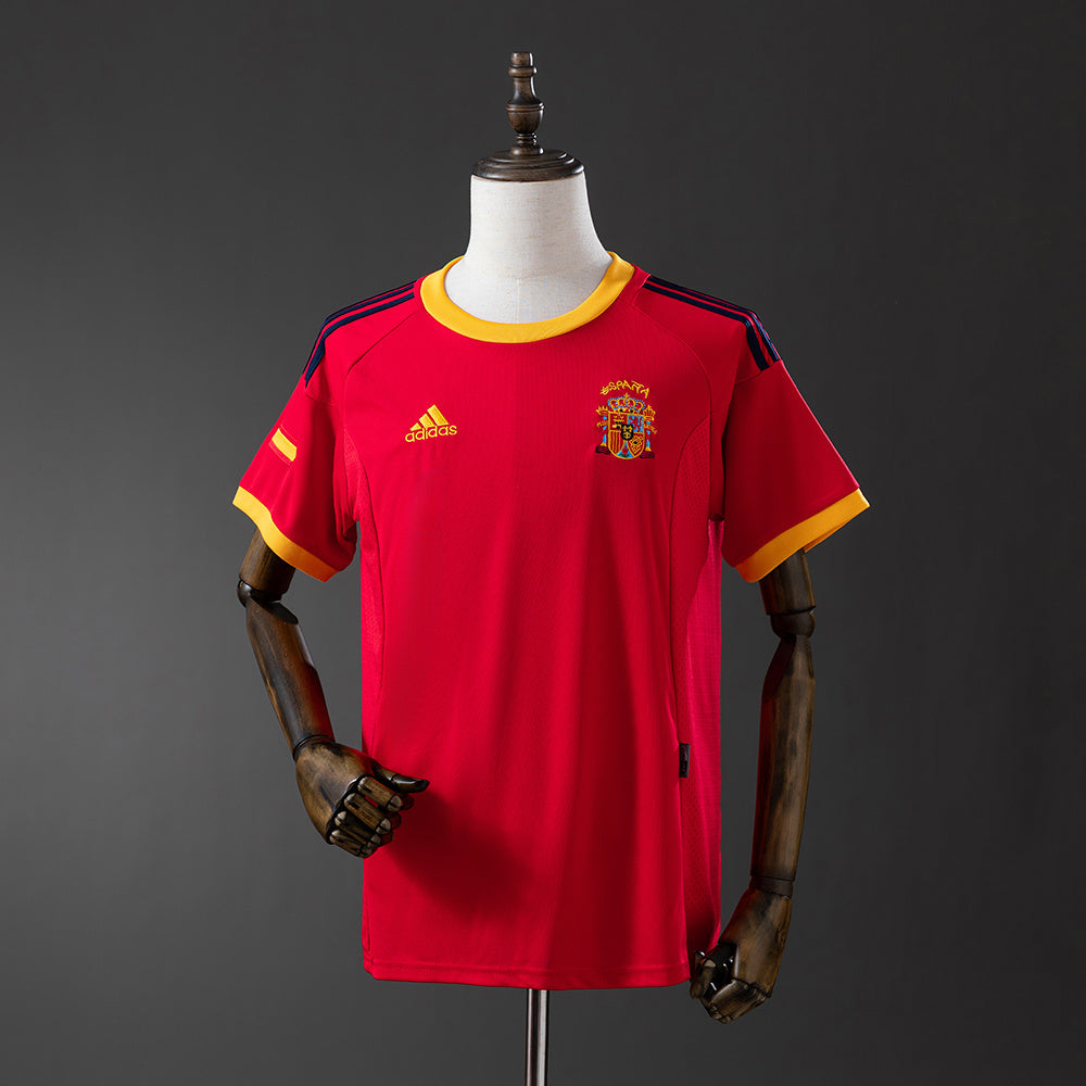 Camiseta retro España 2002 primera equipación roja Raúl Morientes Corea Japón – Cortita y al Pie