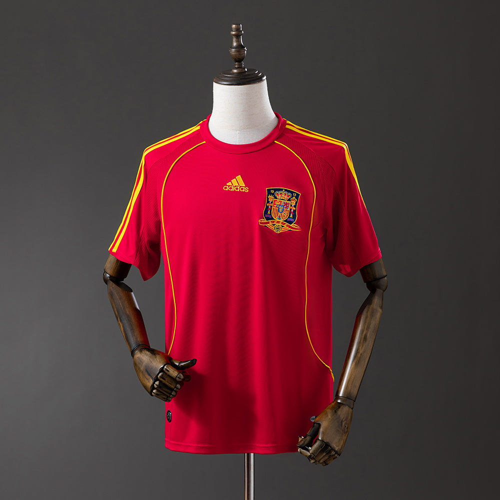 Camiseta retro España 2008 primera equipación roja Villa Torres Eurocopa campeón – Cortita y al Pie