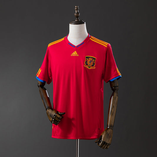 Camiseta retro España 2010 primera equipación roja campeón del mundo Iniesta – Cortita y al Pie