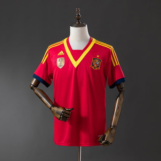 Camiseta retro España 2013 primera equipación roja Villa Silva Confederaciones – Cortita y al Pie